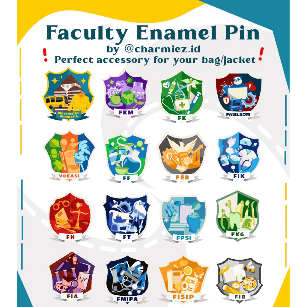 Enamel Pin Universitas Indoneia - Enamel Pin UI [READY STOCK]