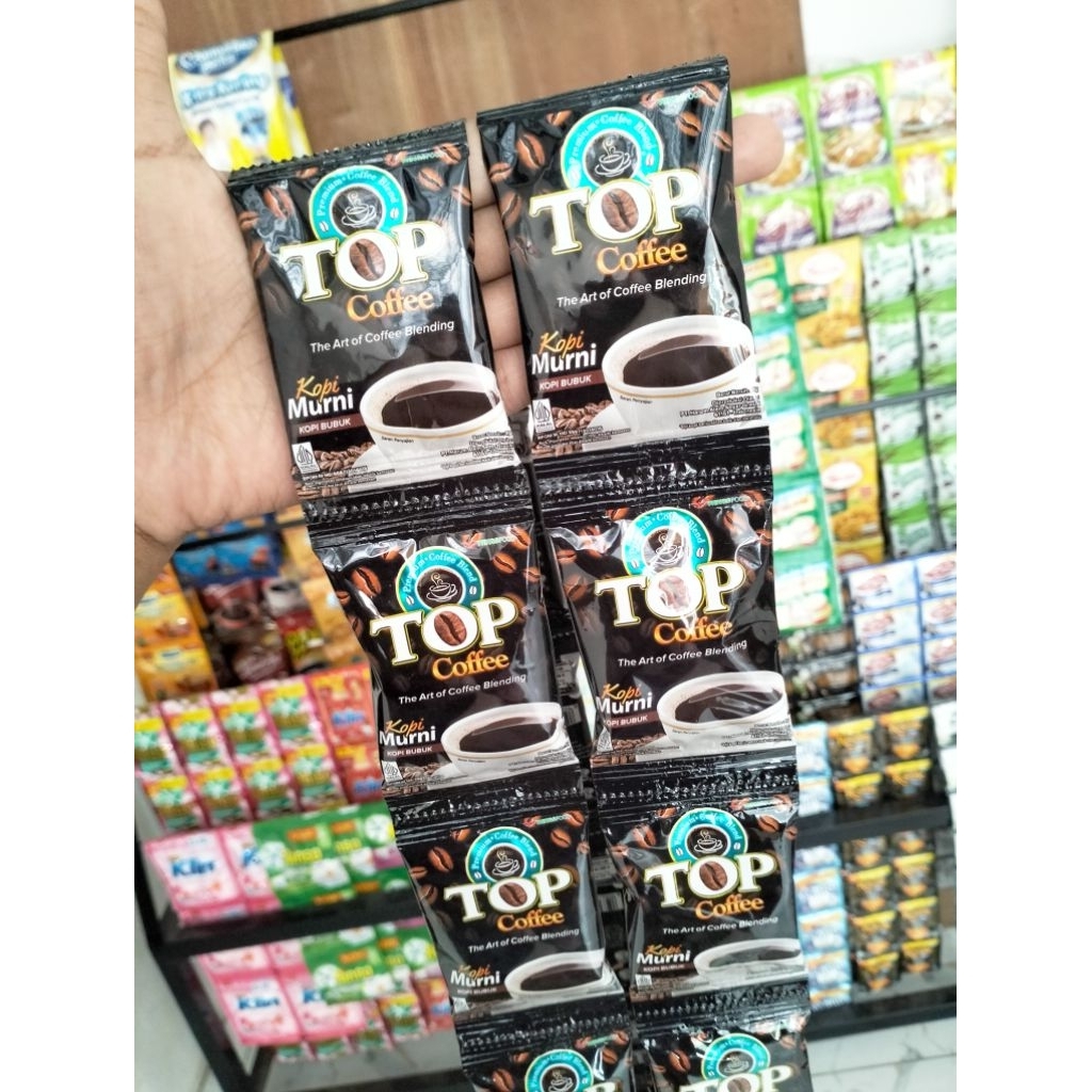 

1 RENCENG 10 SACHET - TOP KOPI 6 GRAM / TOP KOPI BUBUK MURNI / TOP COFFE BUBUK MURNI