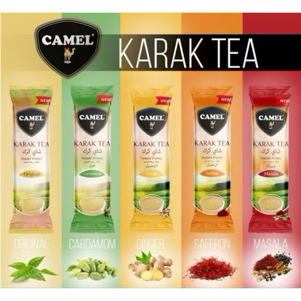 

( RESMI BPOM ) Camel Karak Tea sachet Original / Cardamom / Saffron / Ginger / Masala