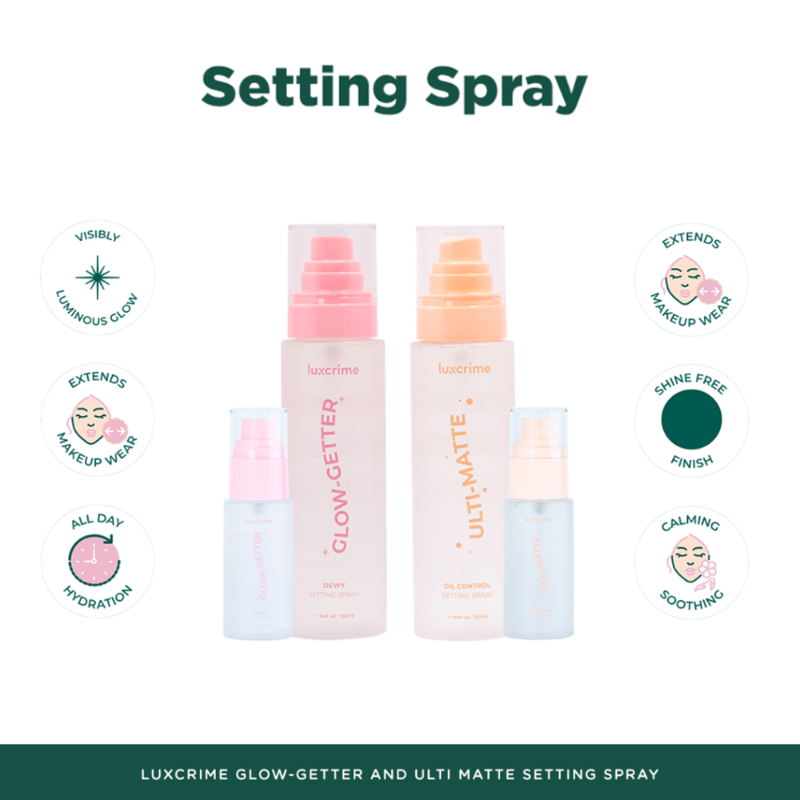 Luxcrime Setting Spray - Glow Getter Setting Spray & Ulti Matte Setting Spray