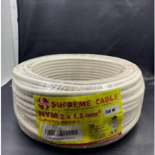 Supreme Kabel Supreme NYM 2x1,5 Kabel Putih NYM Supreme Kabel Supreme 2x1.5