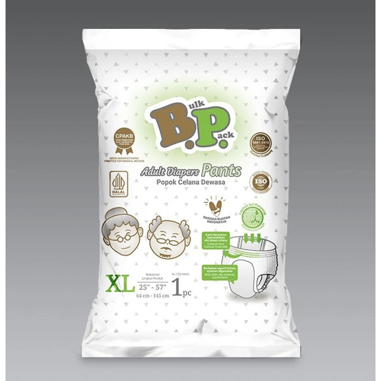 BP Pampers Dewasa model Celana SIZE XL 1 PCS kemasan Renceng