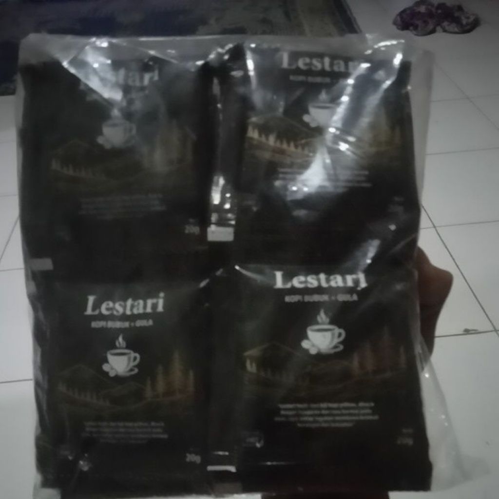 

kopi lestari .(kopi + gula) kopi hitam