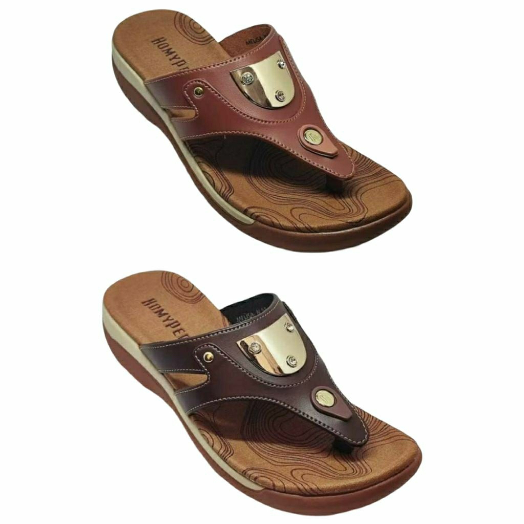 Homyped Melisa N51 Sandal Wedges Heels Wanita Casual Bata Kopi