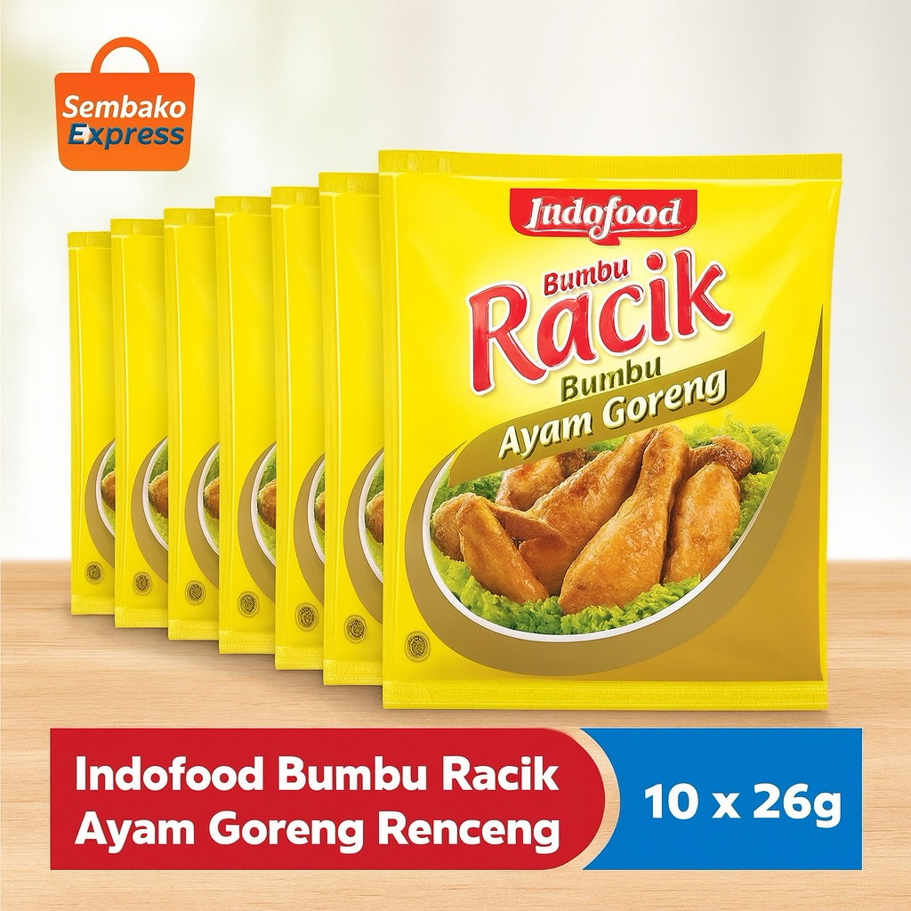 

Indofood Bumbu Racik Ayam Goreng 10 x 26g – Bumbu Praktis untuk Ayam Goreng Lezat
