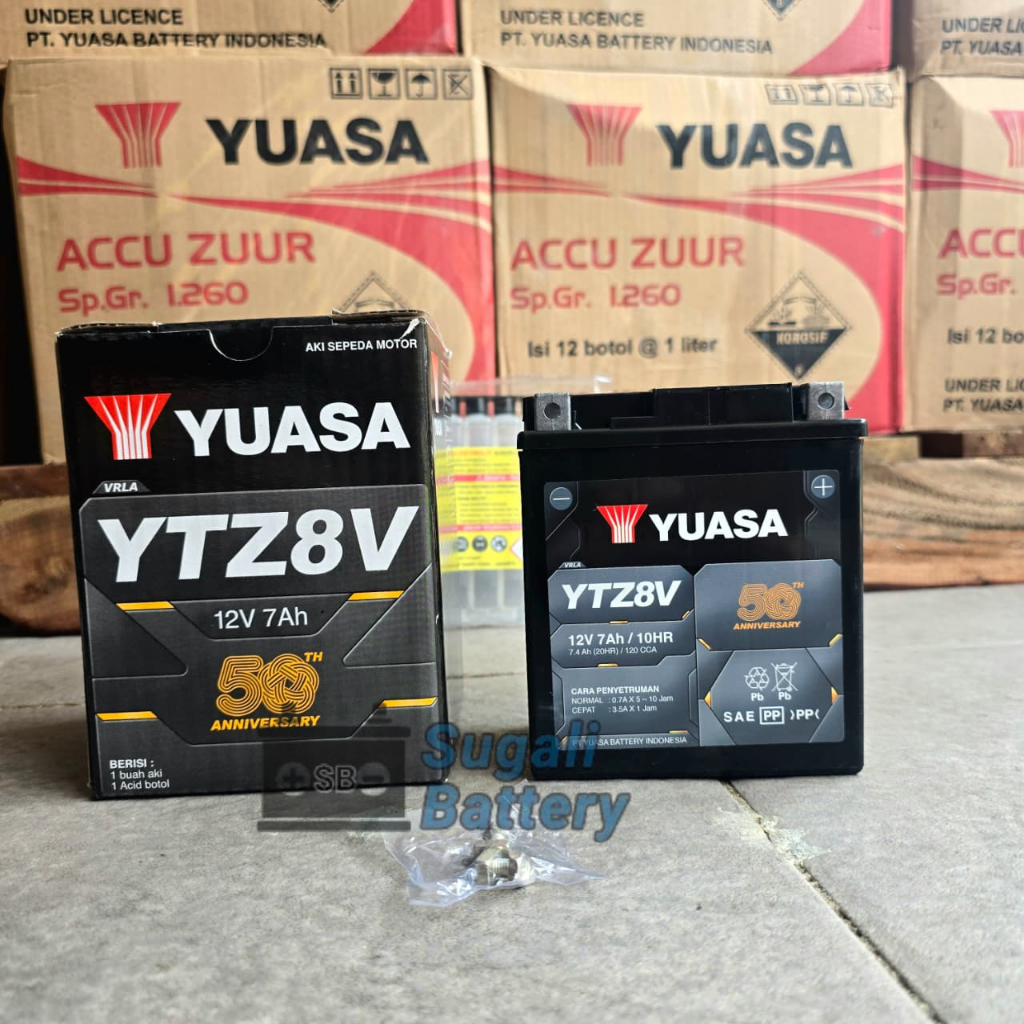 Aki Motor Vespa Piaggio GTS 150 LX 150 Liberty YUASA YTZ8V MF Aki Kering ORIGINAL