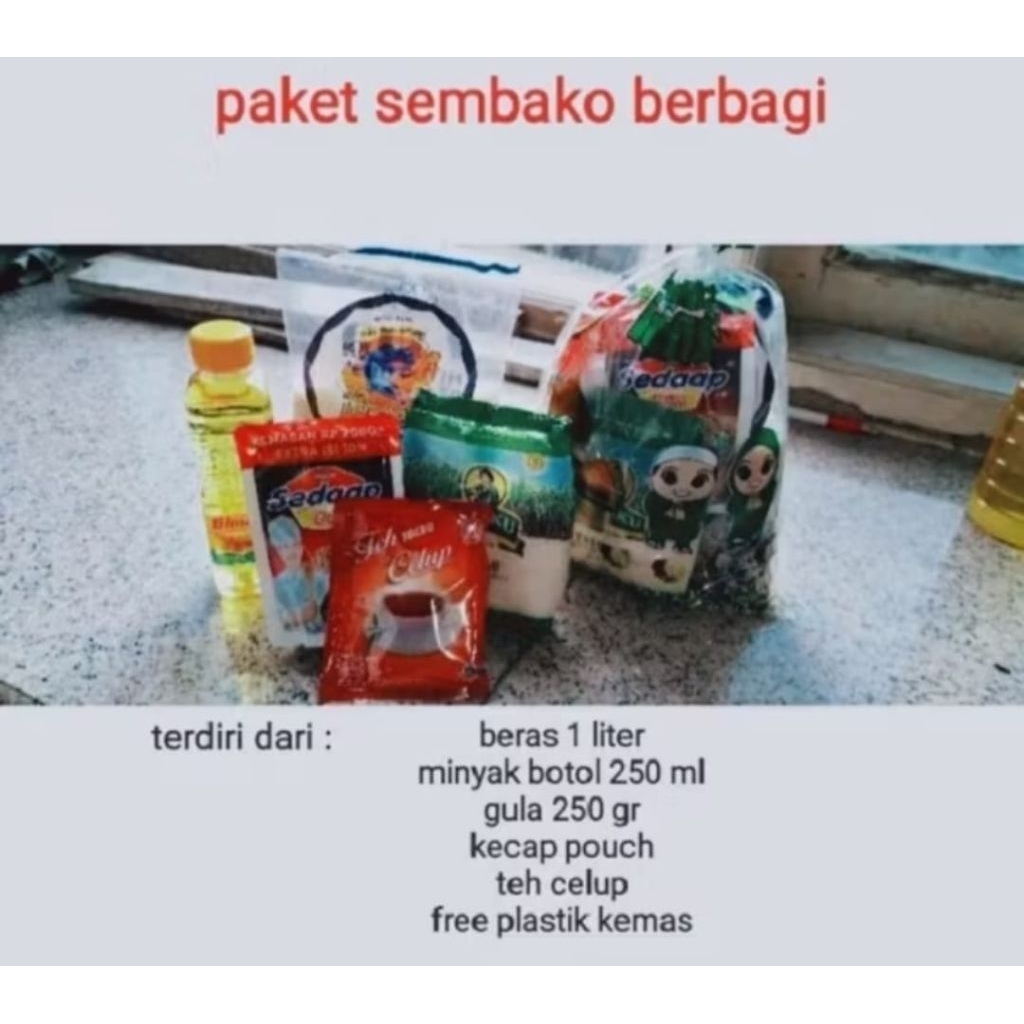 paket sembako mini plastik karakter
