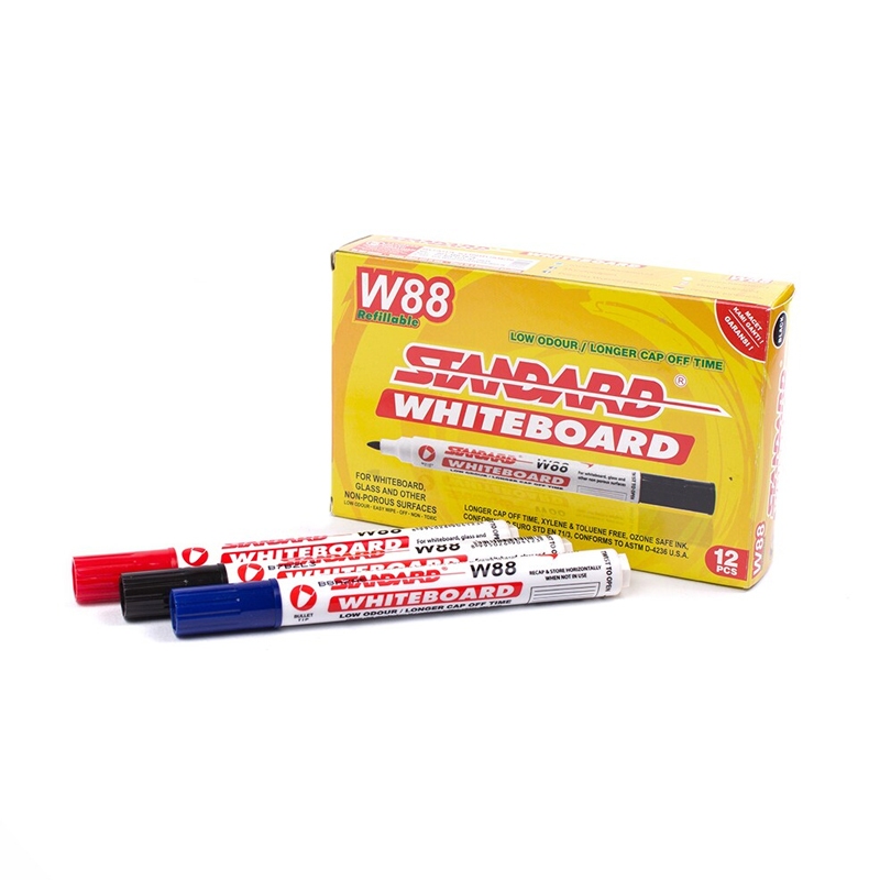 

Standard Spidol Papan Tulis W88 Whiteboard Red 1box(12pcs)