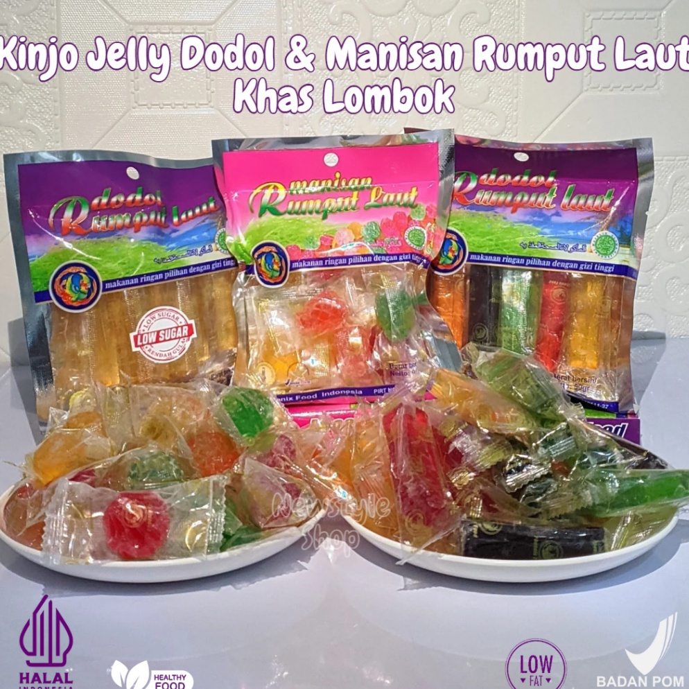 

Baru Kinjo Jelly Dodol Manisan Rumput Laut Khas Lombok Kinjo Jelly Dodol Rumput Laut Phoenix Food 9G