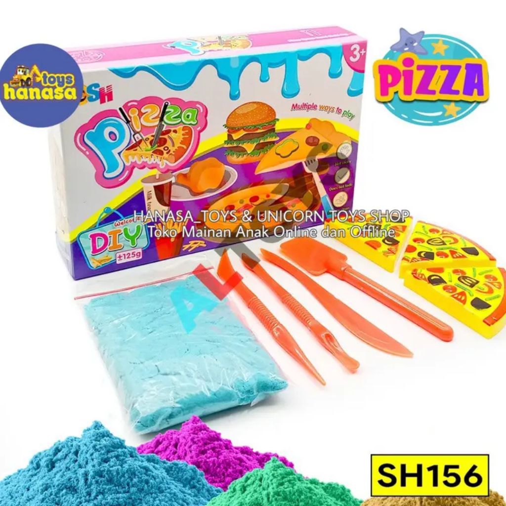Mainan Pasir Cetak Set Pizza Favorit Mainan Pasir Pasiran Ajaib Anak