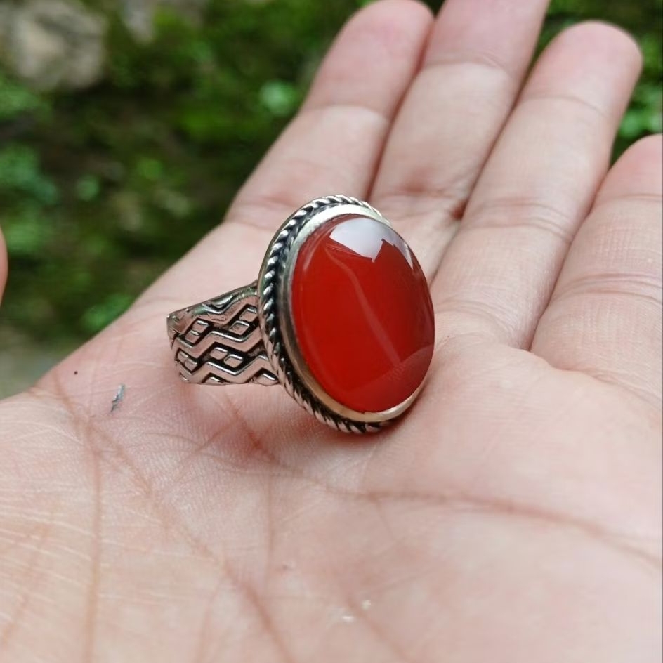 cincin batu akik yaman ahmer natural