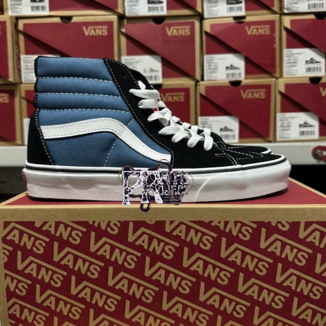 Sepatu Vans Sk8 Hi Classic Navy White Original Resmi Store