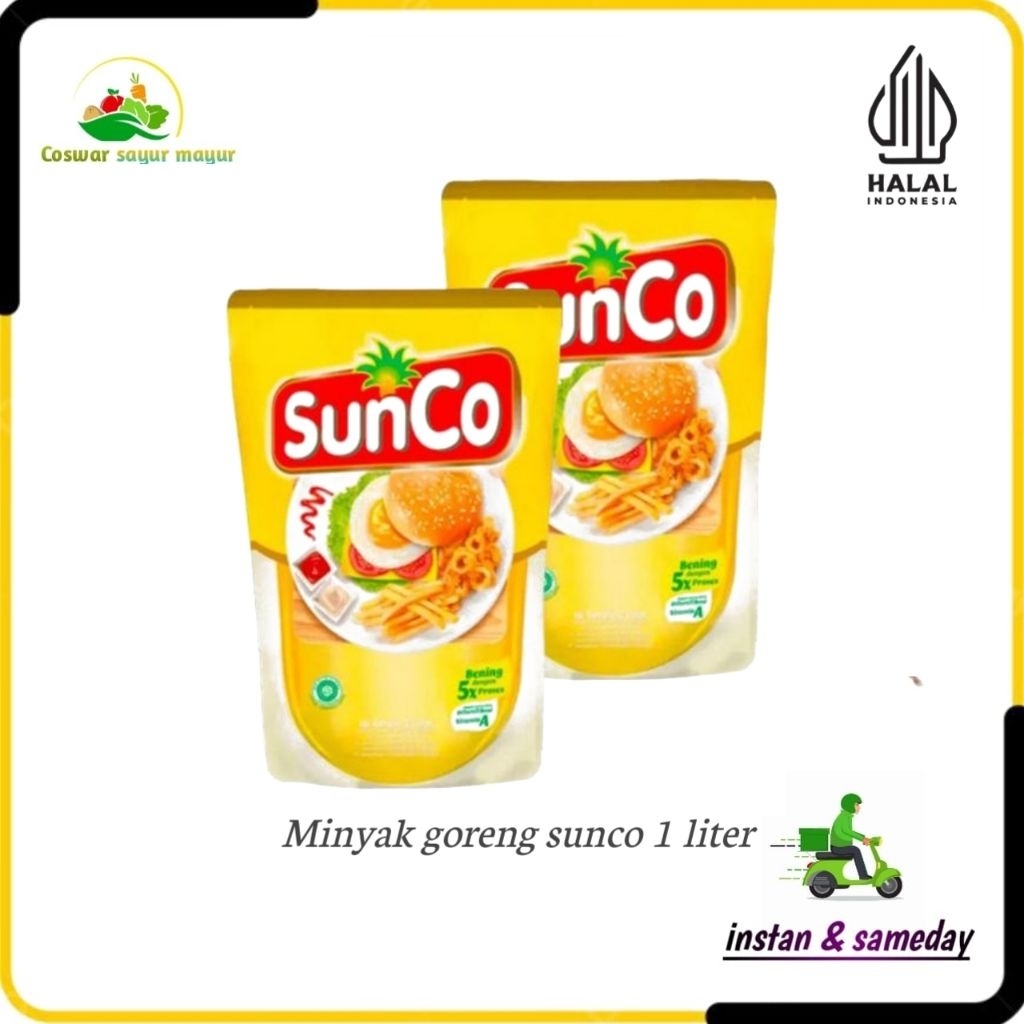 

Minyak goreng sunco 1 liter /1000gr minyak sawit/bersih/jernih sehat praktis/minyak goreng masakan