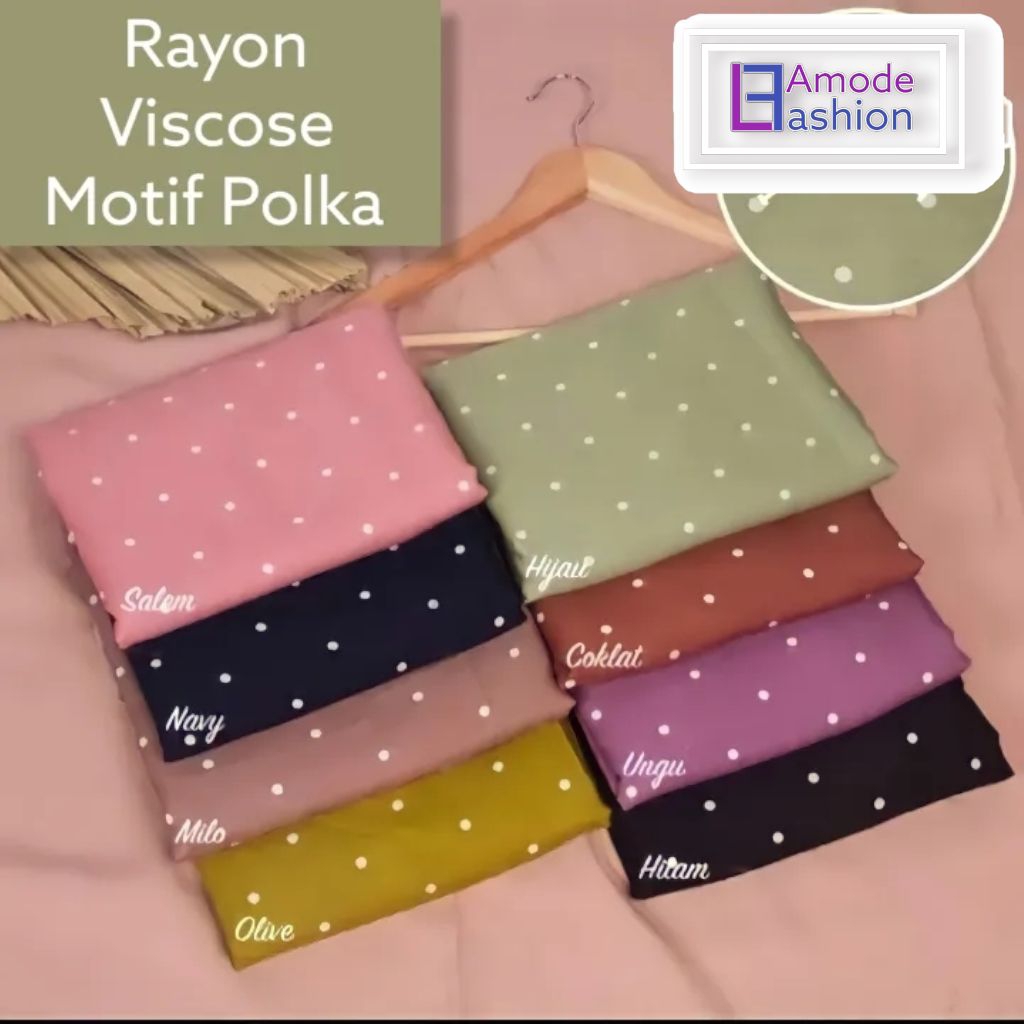 Kain Katun Rayon Viscose Premium Motif Polkadot