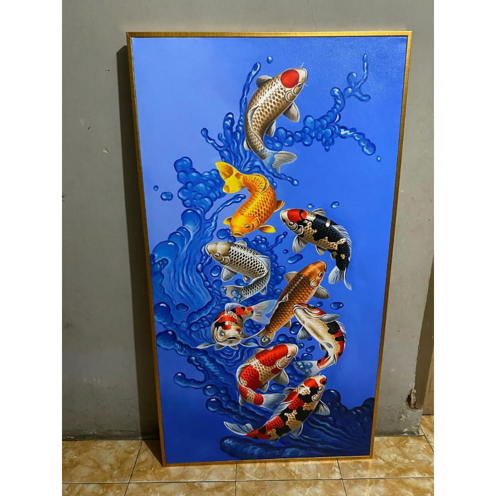 lukisan ikan koi naga