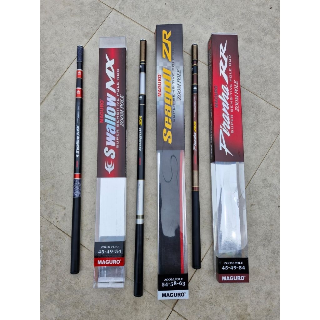 Tegek Maguro PIRANHA RR, SEAGULL ZR dan SWALLOW Zoom Pole