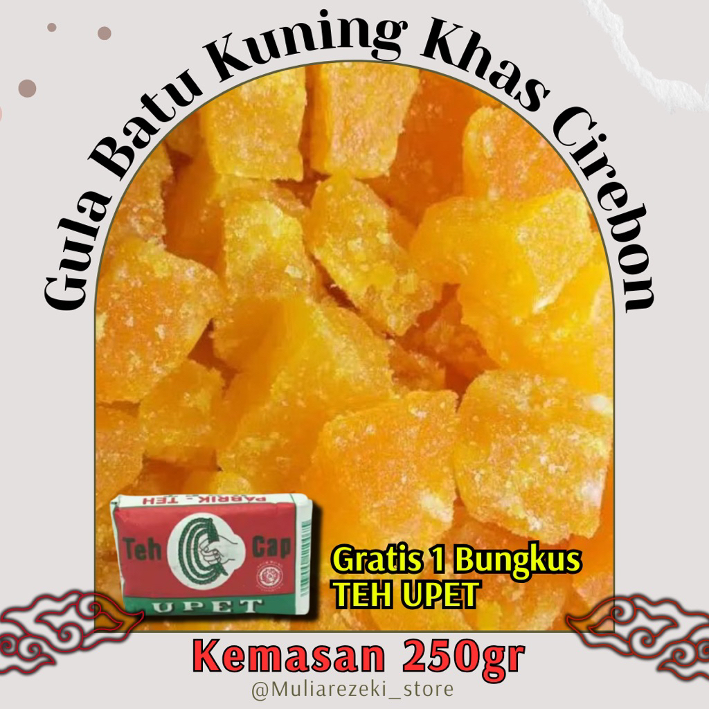 

Promo Gula Batu Khas Cirebon Gula Asli Sari Tebu Kemasan 250 gram gratis 1 teh upet