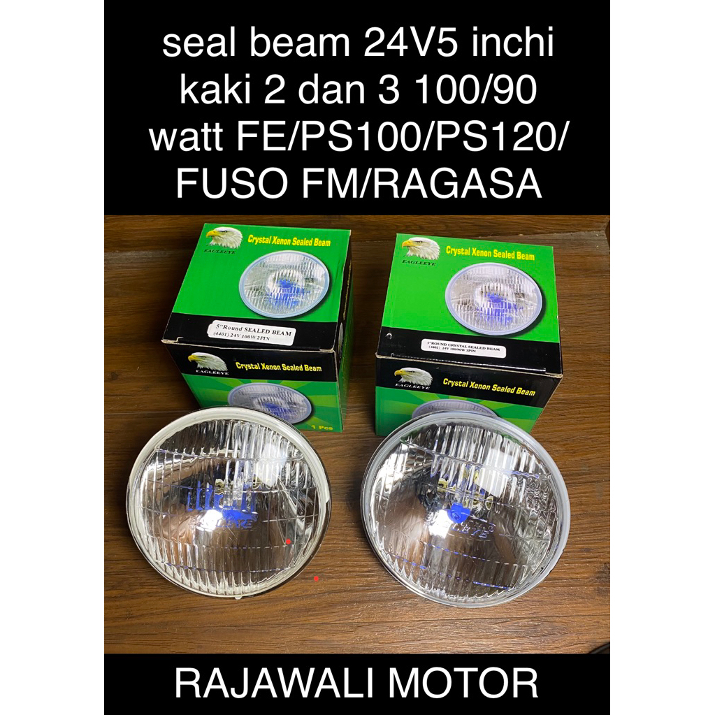 seal beam/sealed beam/headlamp/lampu depan 24V 5 inchi kaki 2 dan 3 100/90 watt COLT DIESEL PS100 12