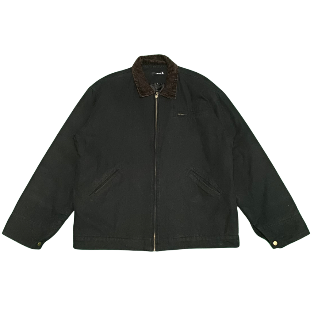 Black Collar Brown Work Jacket by Timbre