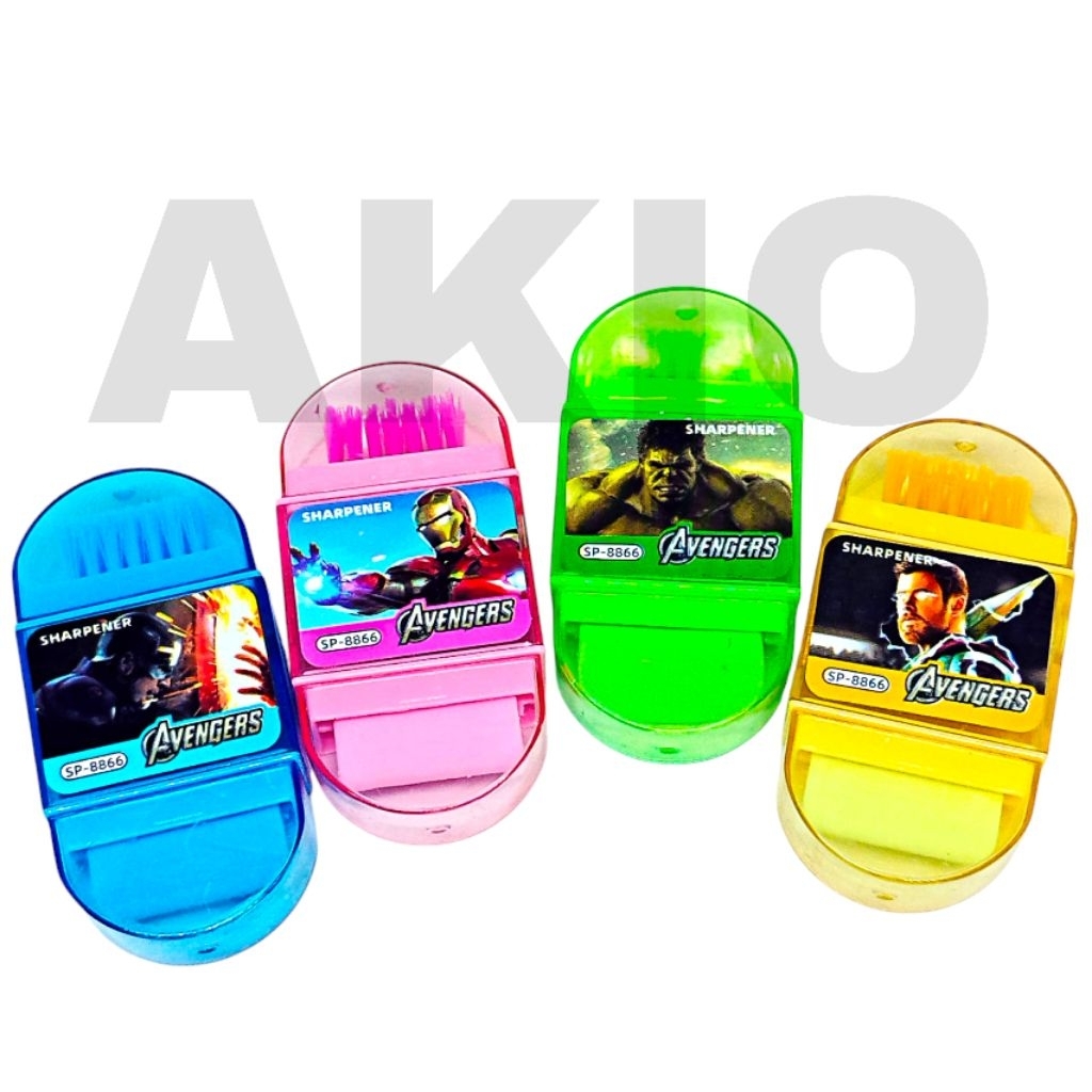 

Rautan Pensil Putar 3 In 1 Karakter SUPERHERO AVENGERS CAPTAIN AMERIKA HULK THOR IRONMAN SP-8866 Penghapus Lucu Serutan Asahan Meja