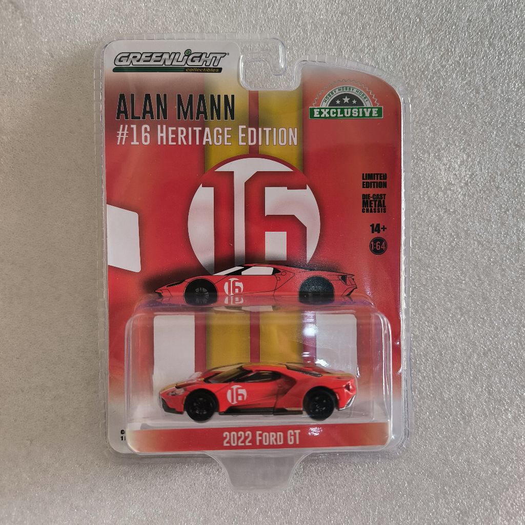 GREENLIGHT 2022 FORD GT - ALAN MANN #16 HERITAGE EDITION - 1966 FORD AM GT-1 PROTOTYPE TRIBUTEA