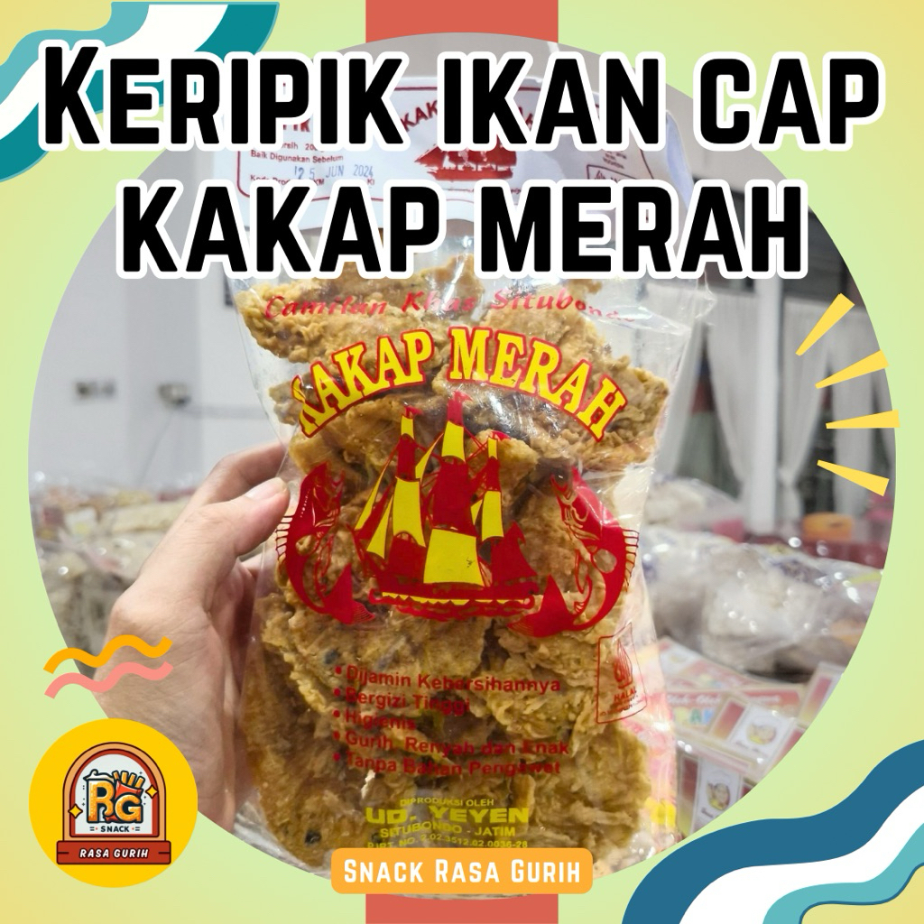 

Kerupuk / Keripik / Kripik Ikan Cap Kakap Merah 200gr