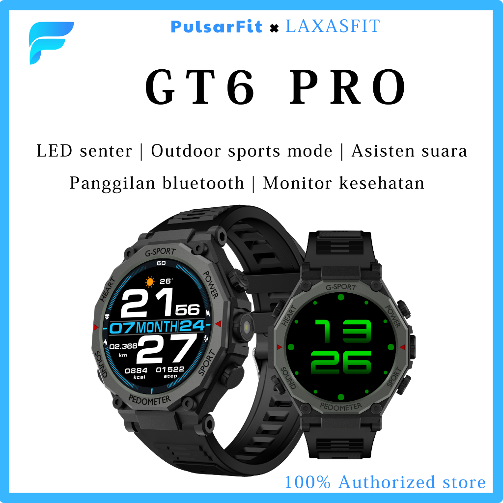 jam tangan pintar pria GT6pro PulsarFit  smartwatch GT6 Pro Minimalis Kesehatan  Bluetooth Terlaris 