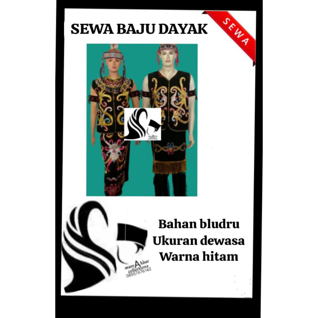 SEWA BAJU ADAT DAYAK COUPLE