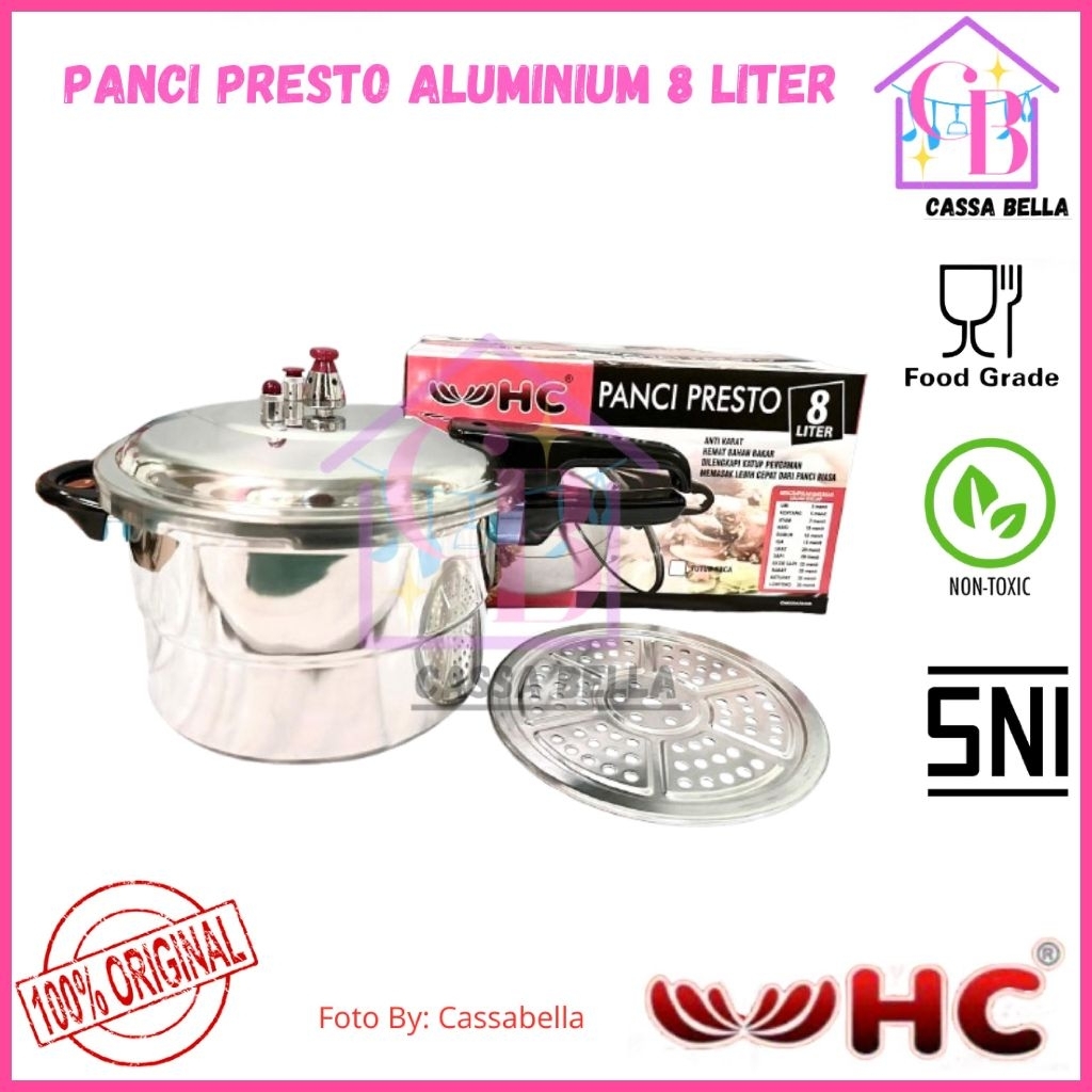 Presto 8 Liter HC / Panci Presto 8ltr & 12ltr+Steamer HC / Panci Presto 8 & 12 Liter