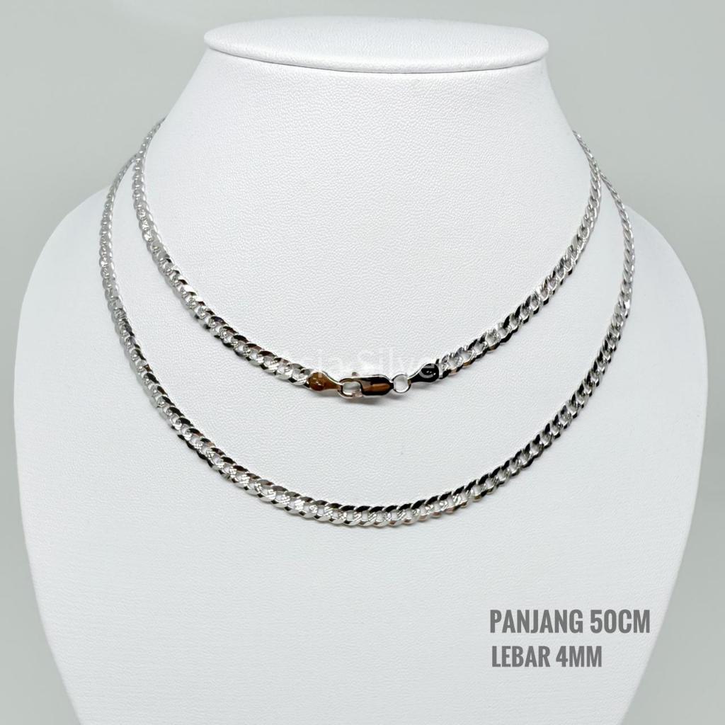Kalung Sisik Naga Perak Pria Wanita Asli Silver 925 Lapis Rhodium Putih Model Sisik Naga - PERHIASAN