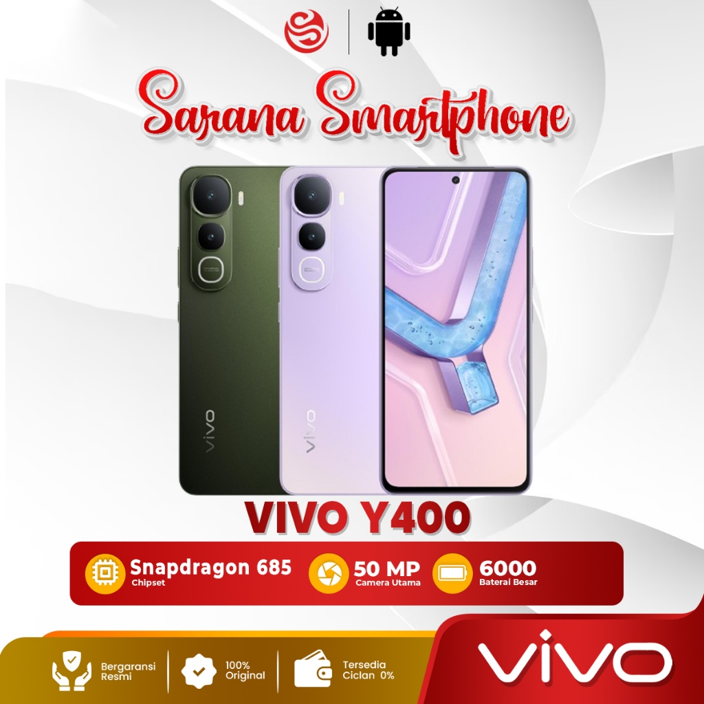 Vivo Y400 8/256GB 8/128GB hp vivo terbaru 2025 smartphone android Tahan Air Ekstrem Garansi Resmi