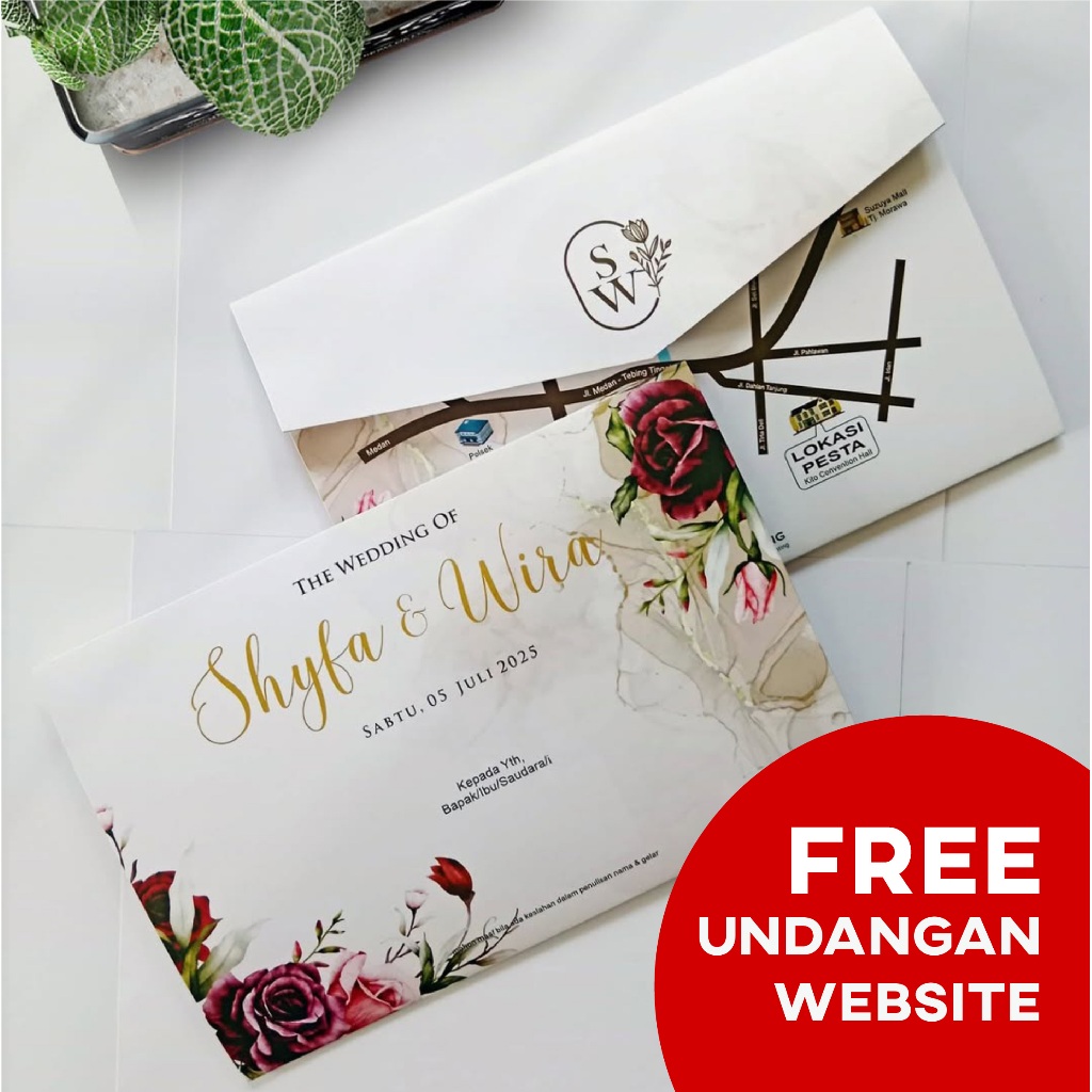 undangan pernikahan softcover murah bahan art paper / tik 230gr free undangan website