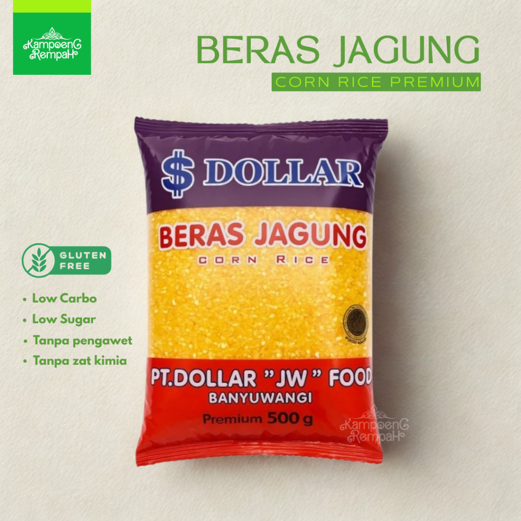 

Beras jagung 500gr "JW" Food Dollar | Corn Rice / Beras Jagung Sehat Premium