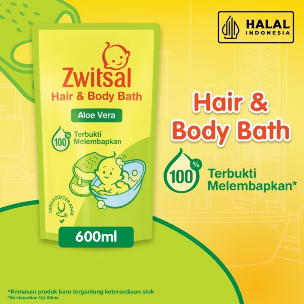 ZWITSAL Baby Bath Hair & Body 2in1 Sampo dan Sabun Bayi ZWITSAL 600ml 600 ml