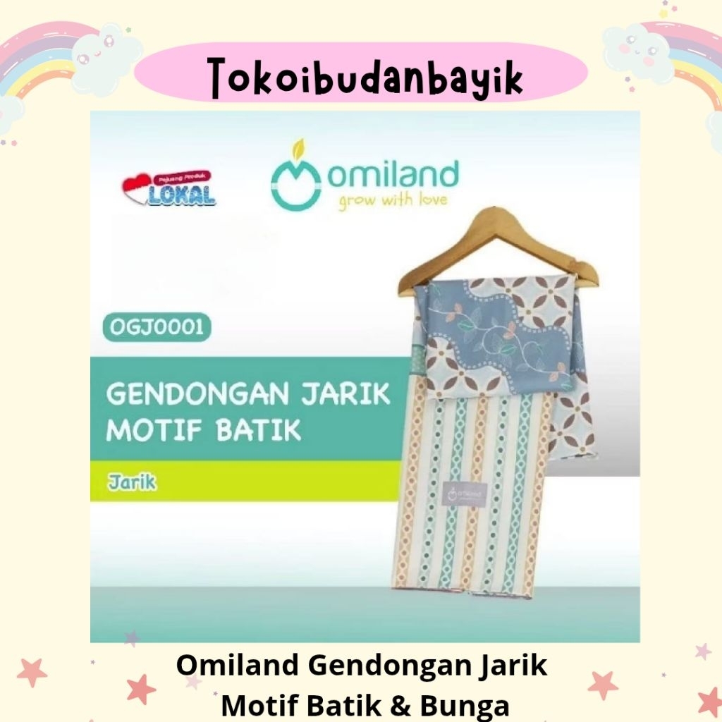 Omiland Kain Jarik Gendongan Bayi MotifBatik dna Bunga