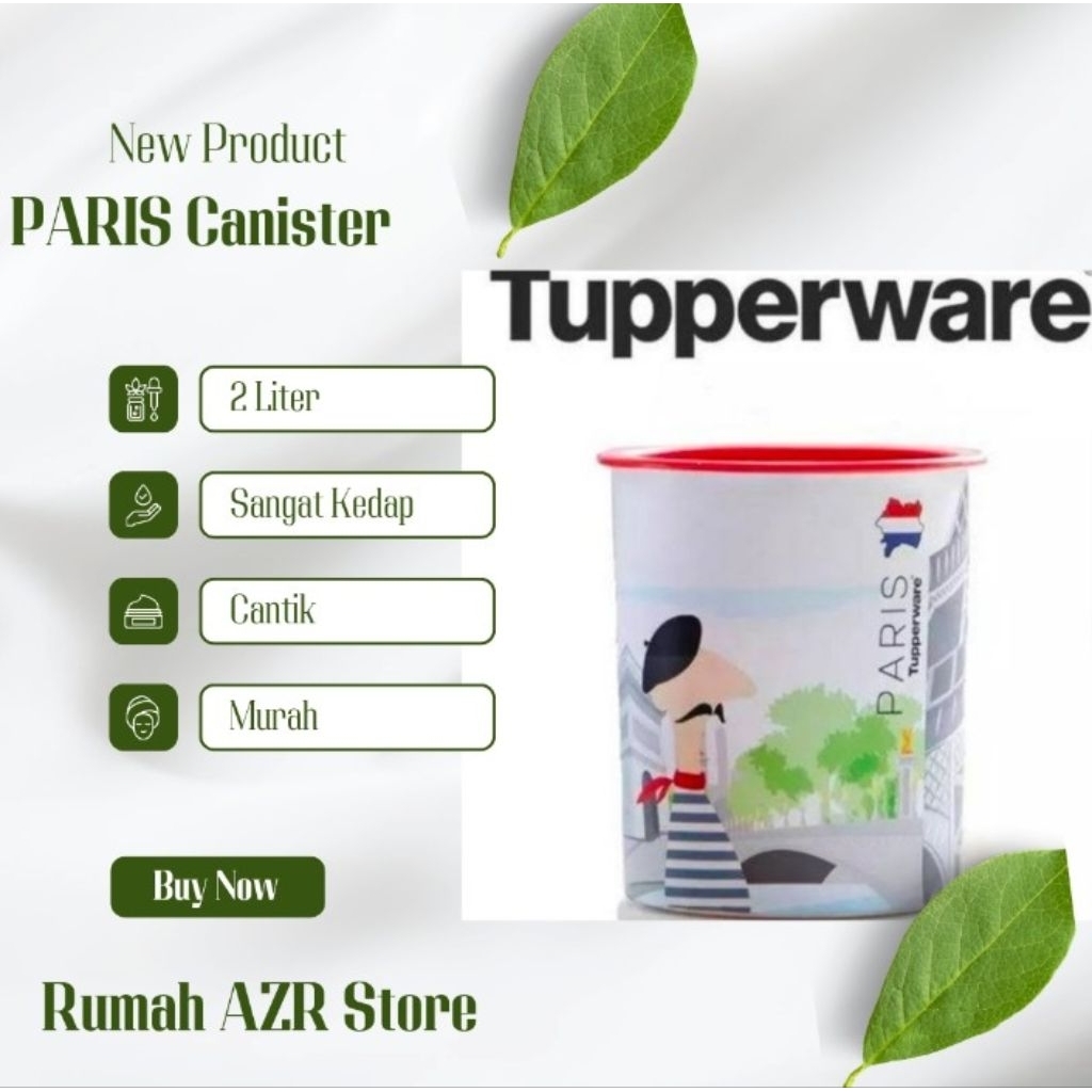 Tupperware Toples Canister Motif PARIS 2 Liter (Langka) PROMO MURAH Original