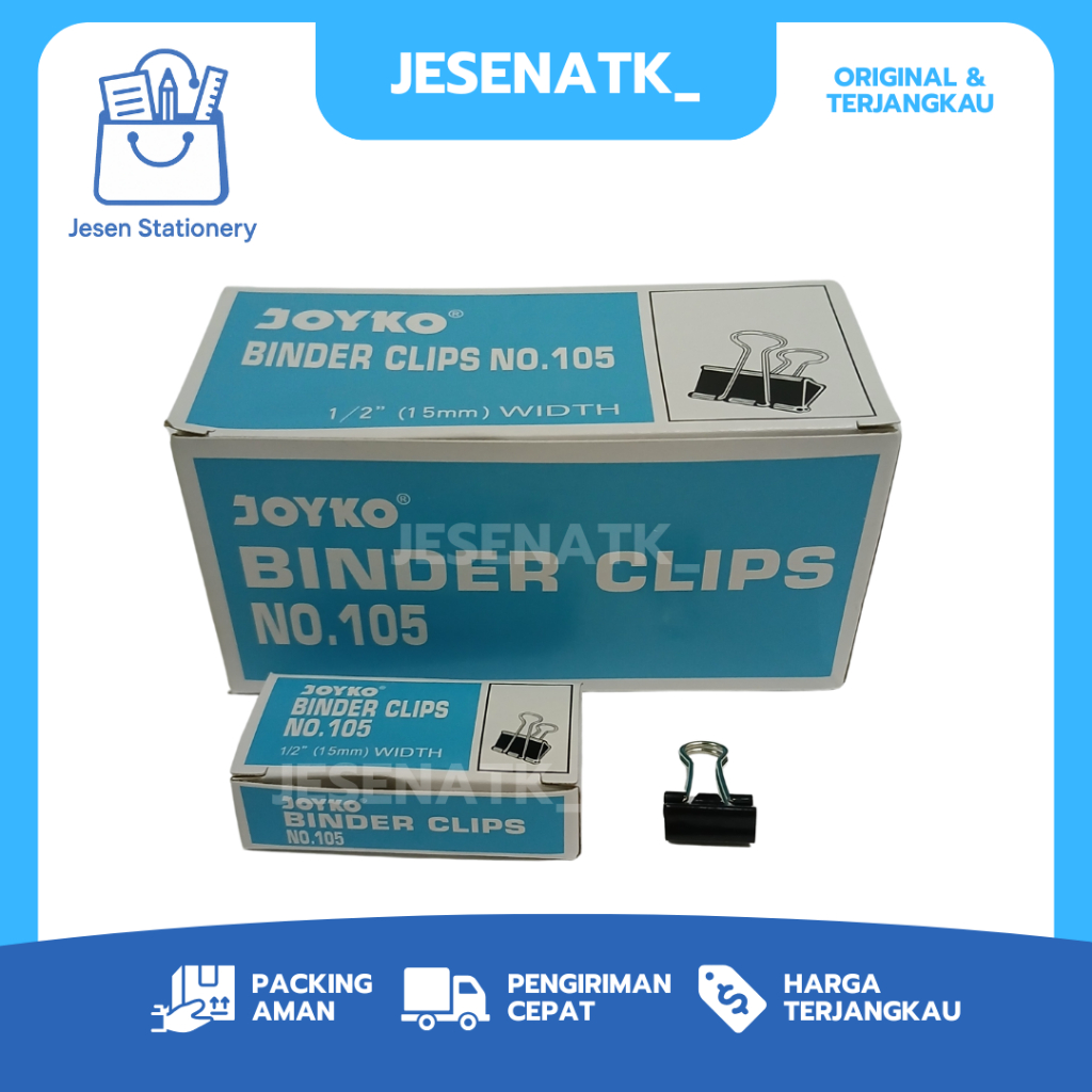 

Joyko Binder Clip 105 / Penjepit Kertas Besi Hitam Kecil Metal Hitam 15mm