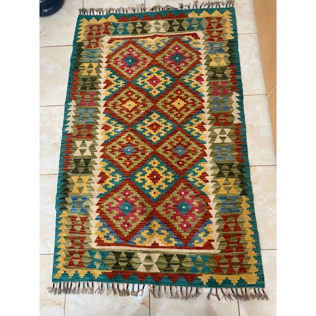 B76 KILIM TURKI 100% HANDMADE 155x100cm / KILIM KARPET TURKI ORI LIMITED
