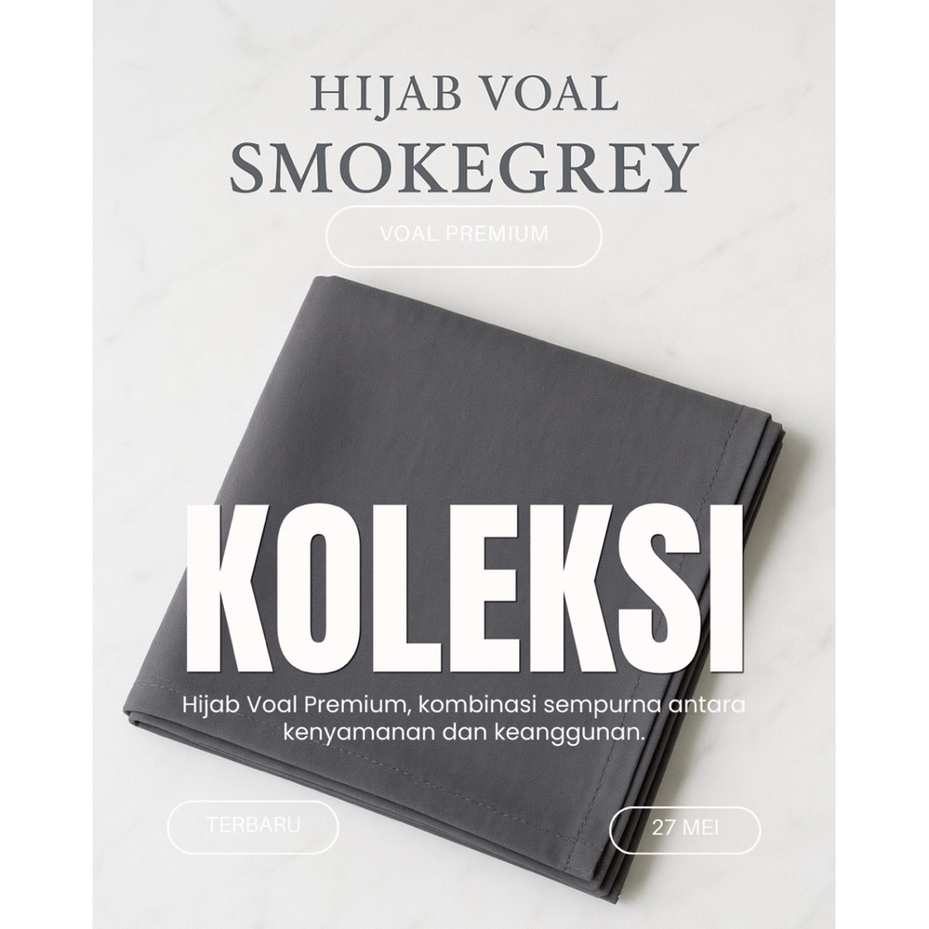 Paris Jadul - Hijab Voal Smokegrey – Premium Elegance Series
