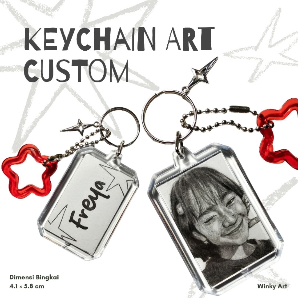 Custom Keychain Art Sketsa Wajah