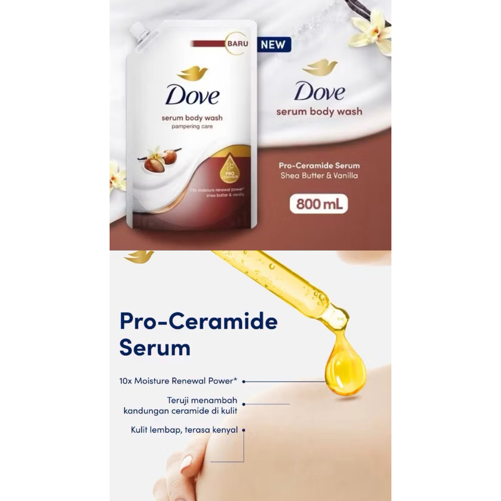 NEW - Dove serum body wash pro-ceramide-pampering care 800 ml