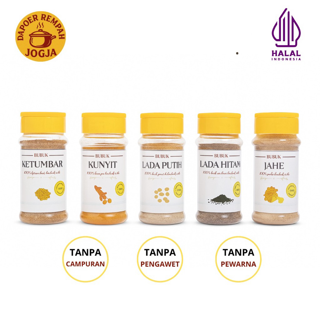 

Bumbu Dapur/Bumbu Rempah/Lada Bubuk/Kunyit Bubuk/Jahe bubuk/Ketumbar Bubuk 100% murni