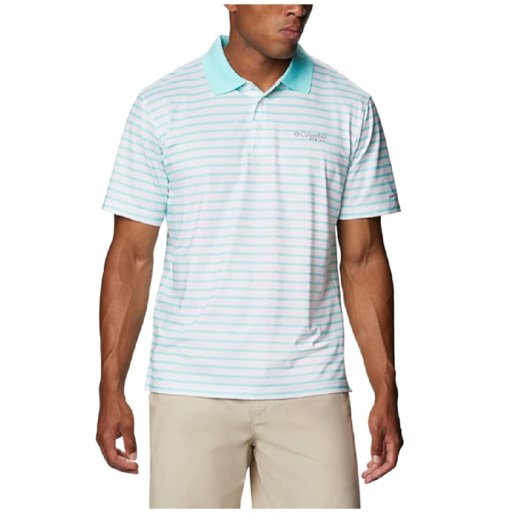 Baju Casual Columbia Men's Super Skiff Cast Polo Golf Shirt Big Size