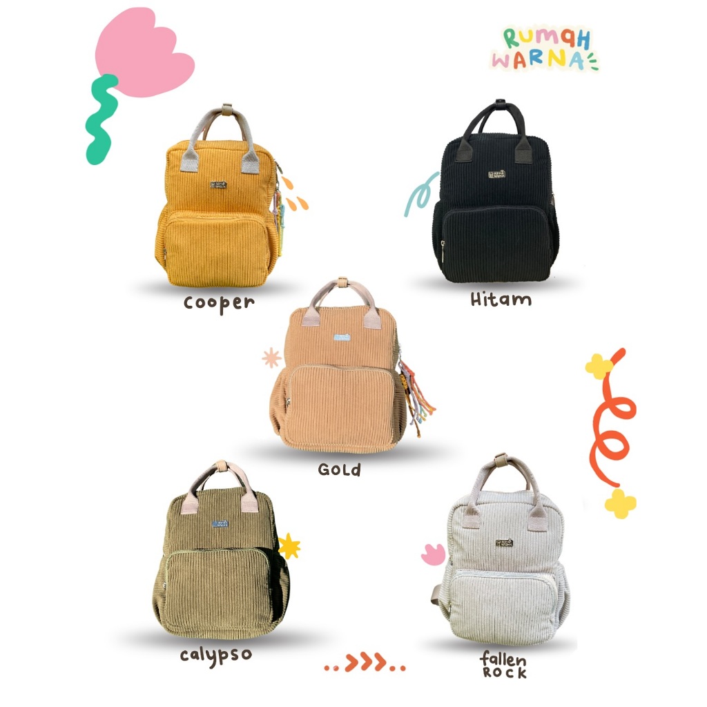 TAS RANSEL M ALNAR RUMAH WARNA TAS WANITA ANAK SEKOLAH KULIAH KERJA LAPTOP