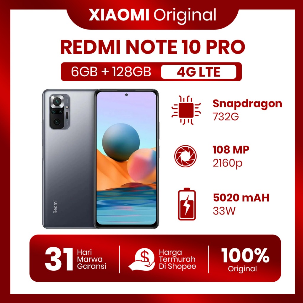 Xiaomi Redmi Note 10 Pro 6/128GB FullSet Original Second Normal Garansi 100% Uang Kembali