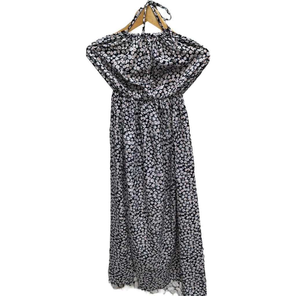 Dress bunga tali leher