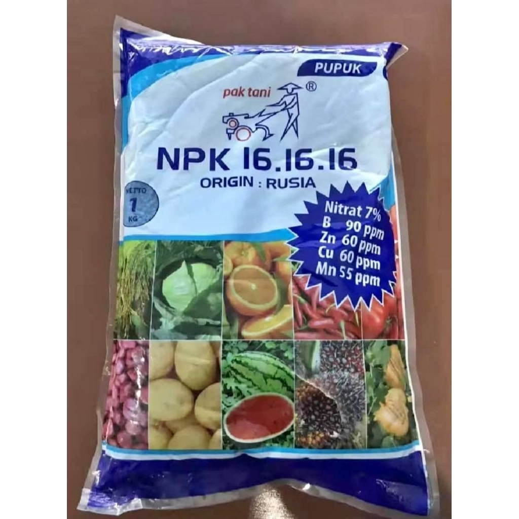 Pupuk npk mutiara 161616 / npk 161616 pak tani / pupuk untuk tanaman buah sayuran & tanaman hias