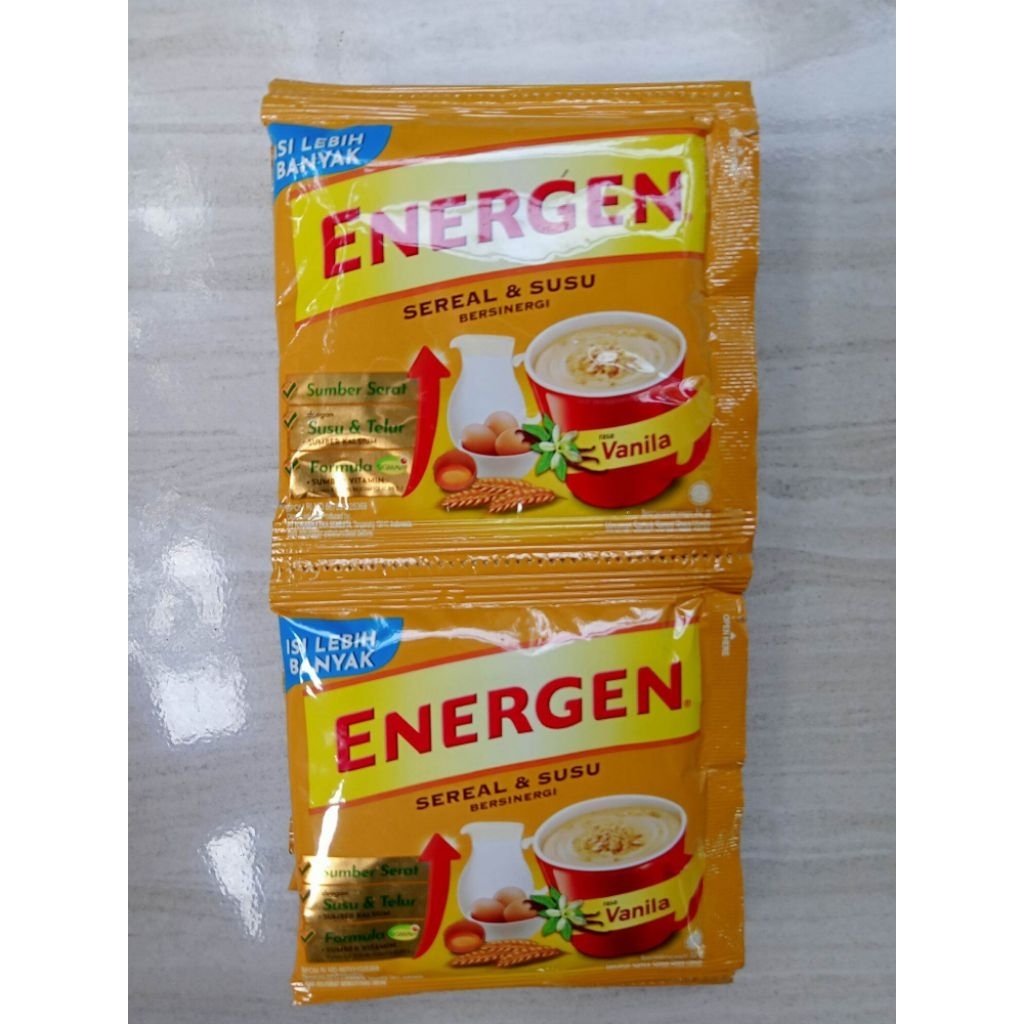 

Paket hemat 20 sachet ENERGEN Vanilla Renceng isi 10 x 34 gr