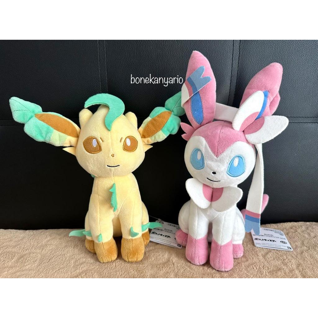 Boneka Pokemon Leafeon Sylveon Mega Mofugutto Plush Original Banpresto Bandai Jepang Eevee Glaceon