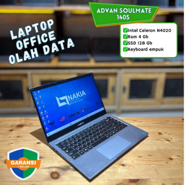 ADVAN SOULMATE 1405 ✅Intel Celeron N4020 ✅Ram 4 Gb ✅EMMC 128 Gb ✅Keyboard empuk
